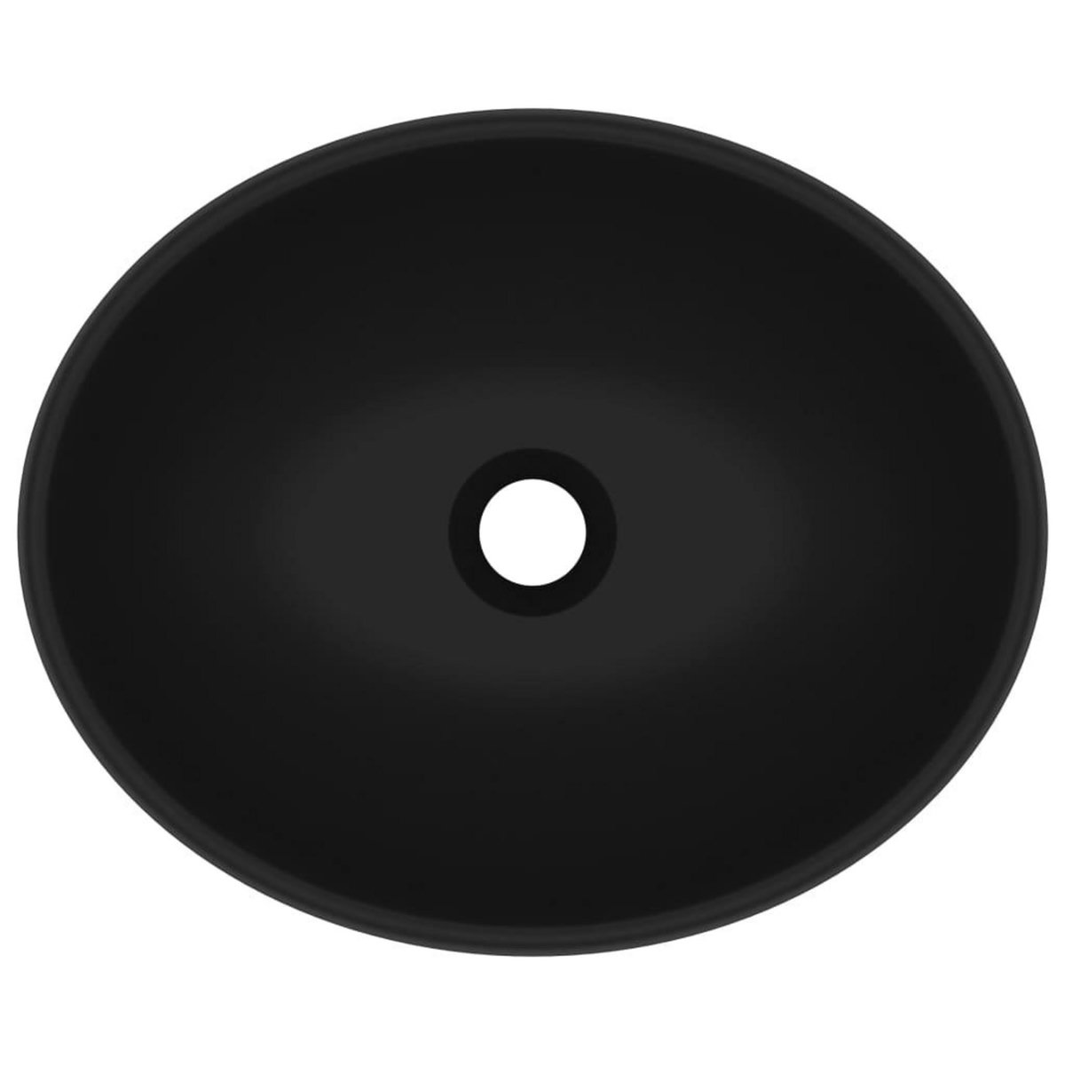 VIDAXL Lavabo ovale de luxe Noir mat 40x33 cm Ceramique