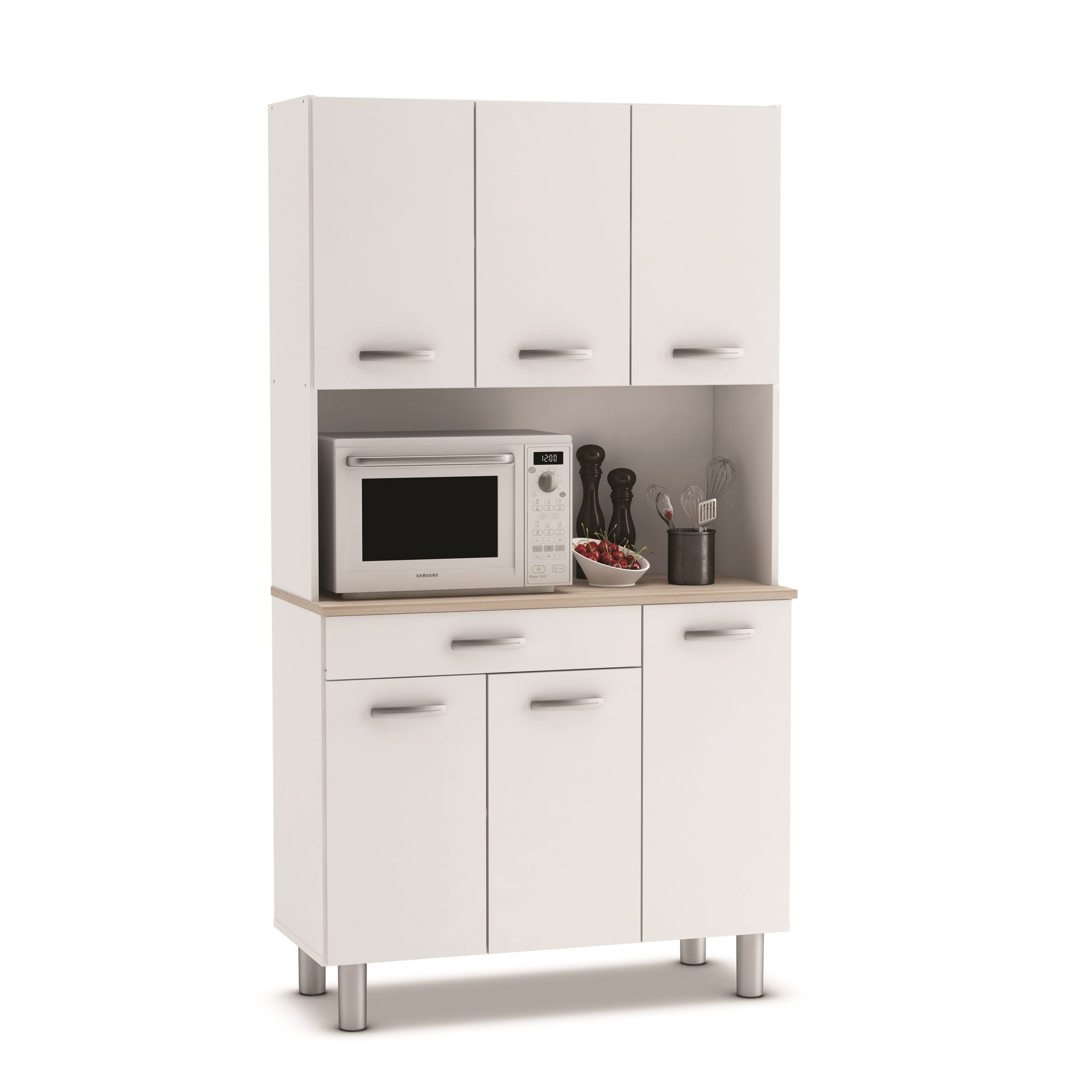 Buffet de cuisine 6 portes 1 tiroir COCKTAIL . Coloris disponibles : Blanc