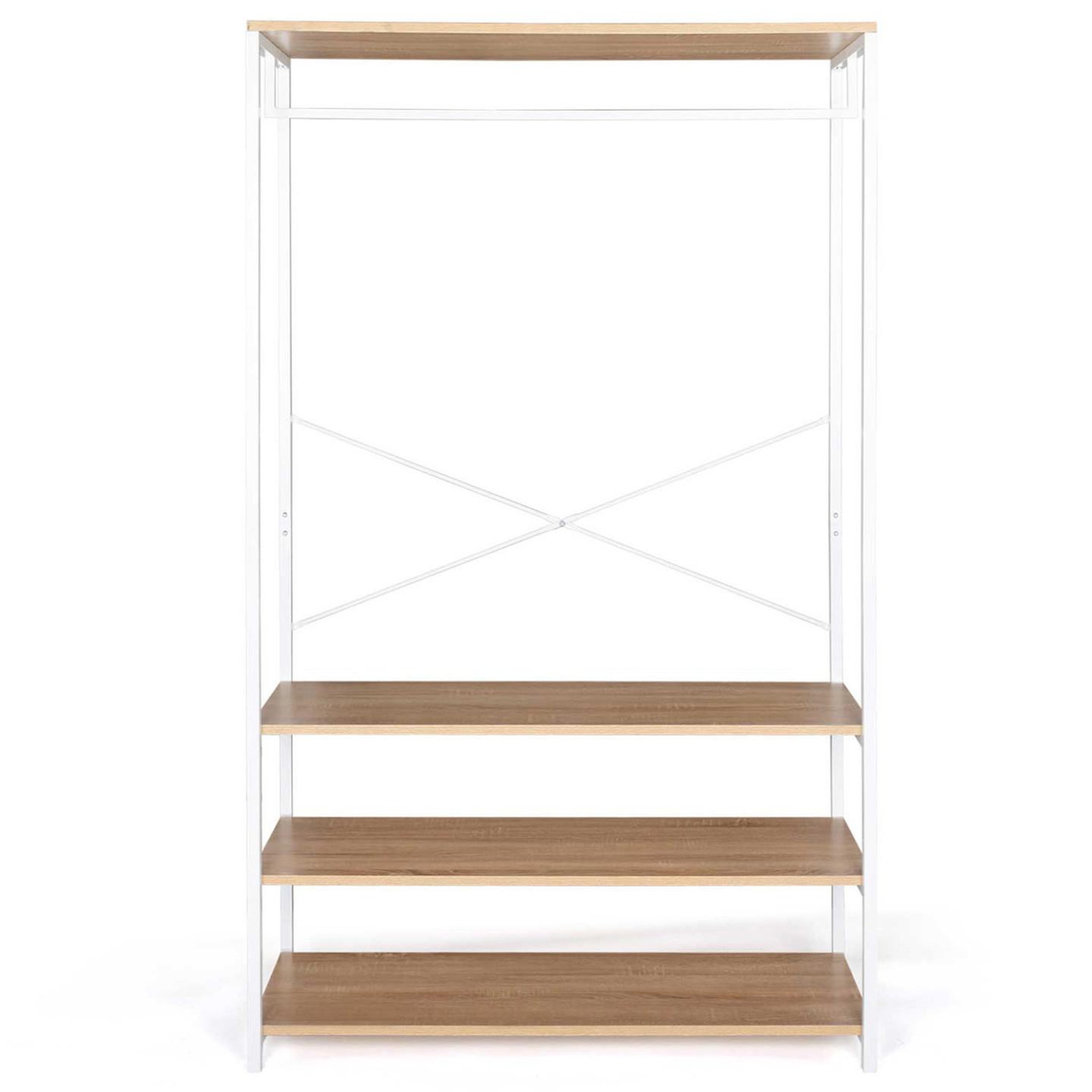 Voir la diapositive 3 : ID MARKET Dressing large l. 100 cm detroit design industriel bois et métal blanc