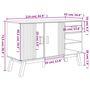 Voir la diapositive 6 : VIDAXL Buffet OLDEN gris et marron 114x43x73,5 cm bois massif de pin