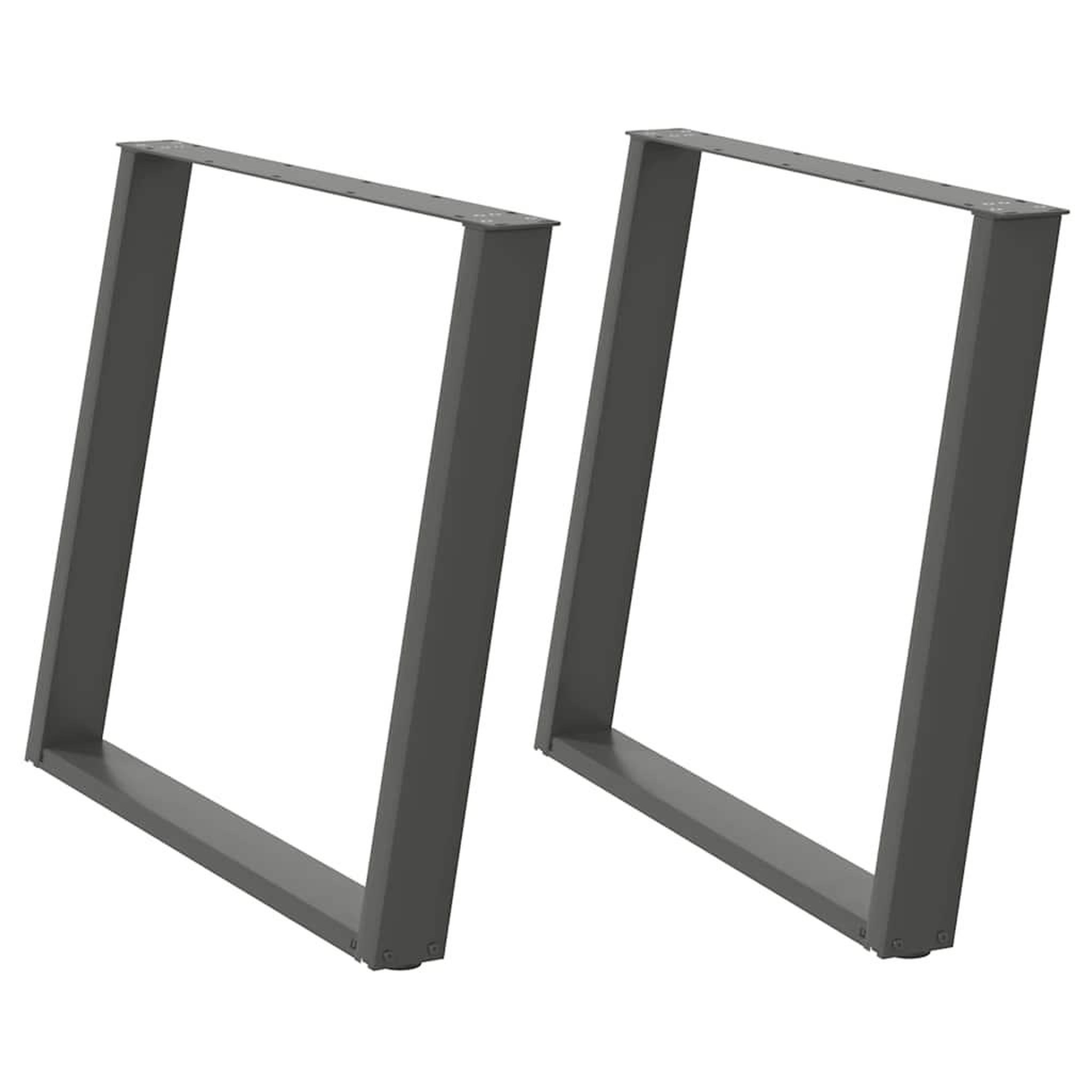 Voir la diapositive 2 : VIDAXL Pieds de table a manger forme de U 2 pcs 90x(72-73) cm acier