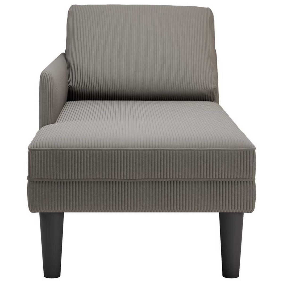 VIDAXL Chaise longue avec coussin gris clair tissu en velours cotele