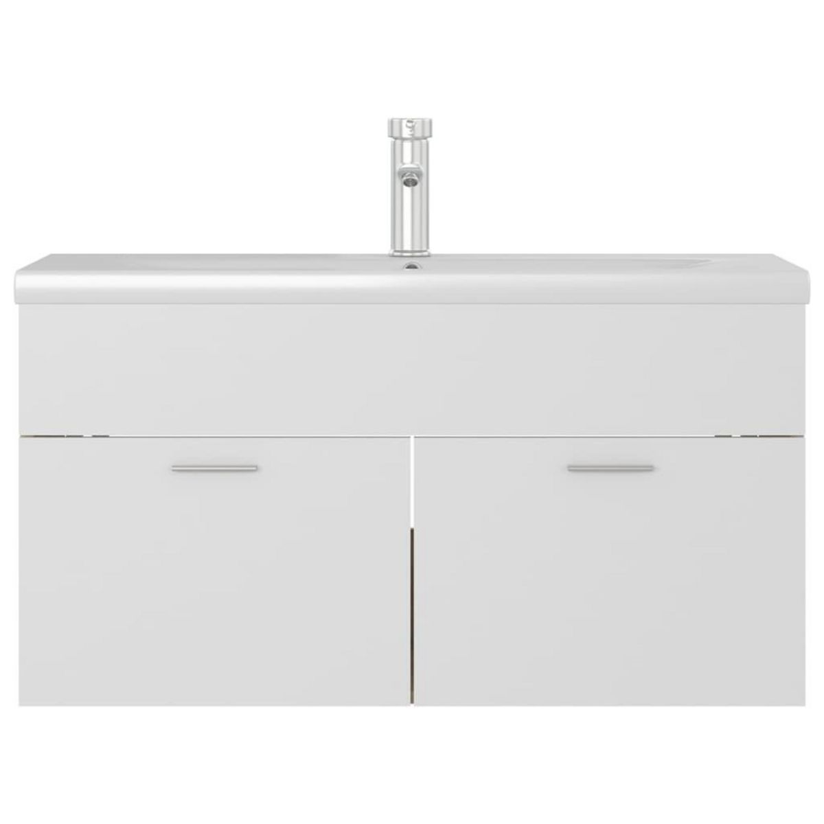 VIDAXL Armoire d'evier et lavabo integre Blanc/chene sonoma Agglomere
