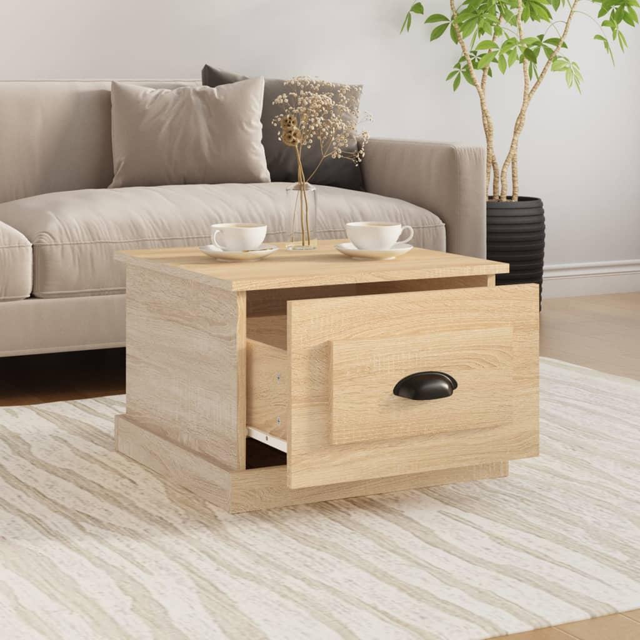 Voir la diapositive 3 : VIDAXL Table basse Chene sonoma 50x50x35 cm Bois d'ingenierie
