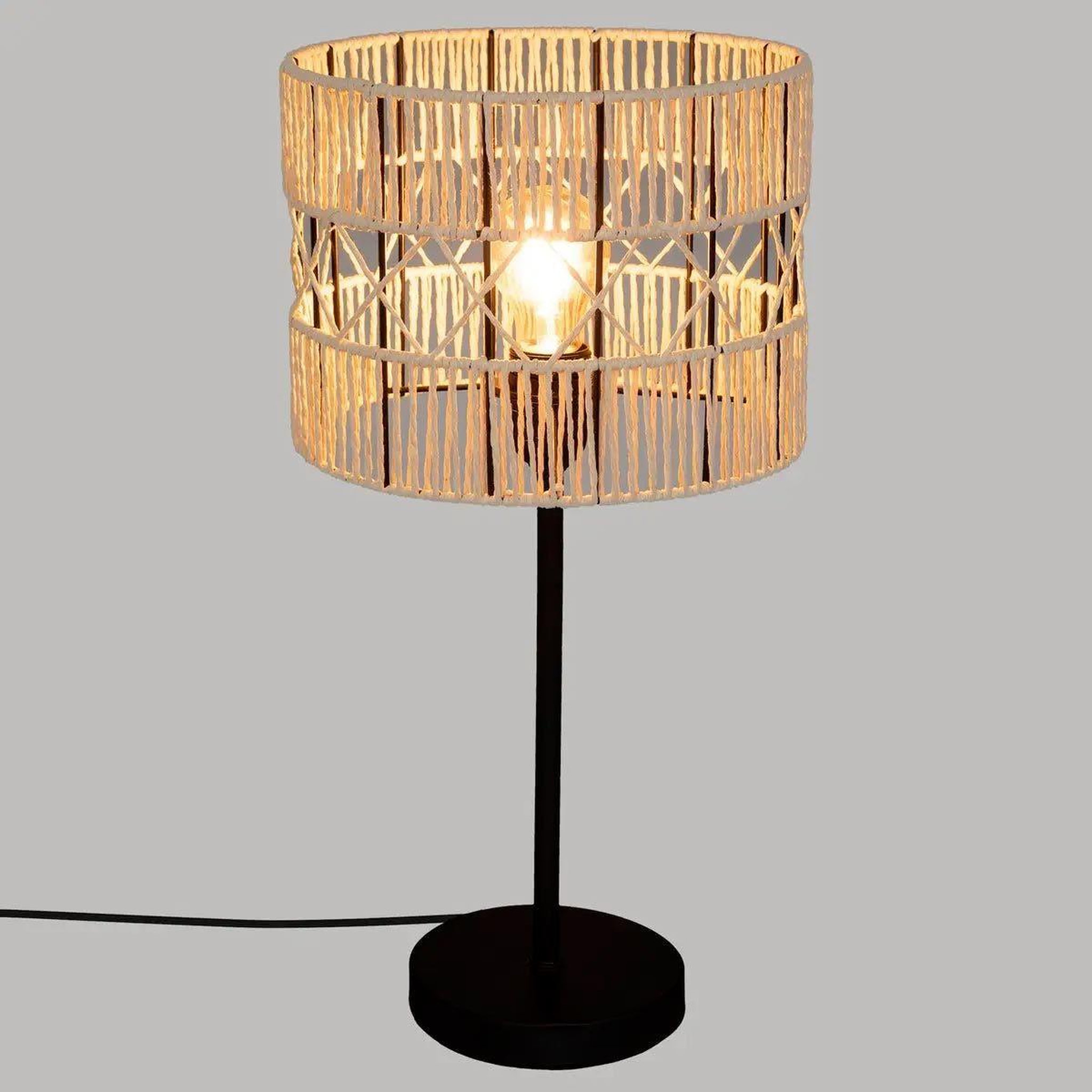 Voir la diapositive 2 : ATMOSPHERA Lampe à poser design  cosy  47cm noir & beige