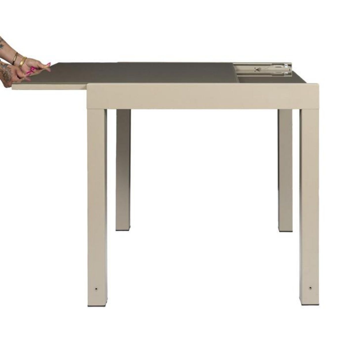 Paris Prix Table de Jardin Extensible  Harai  80-160cm Beige