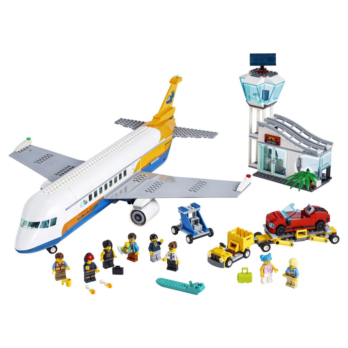 LEGO LEGO City 60262 L&rsquo;avion de Passagers, Jouet de Construction Terminal et Camion pour Enfants