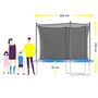 Voir la diapositive 2 : JUMP4FUN Trampoline de jardin ø 305 cm- 10FT- Filet intérieur, Matelas de protection et Echelle