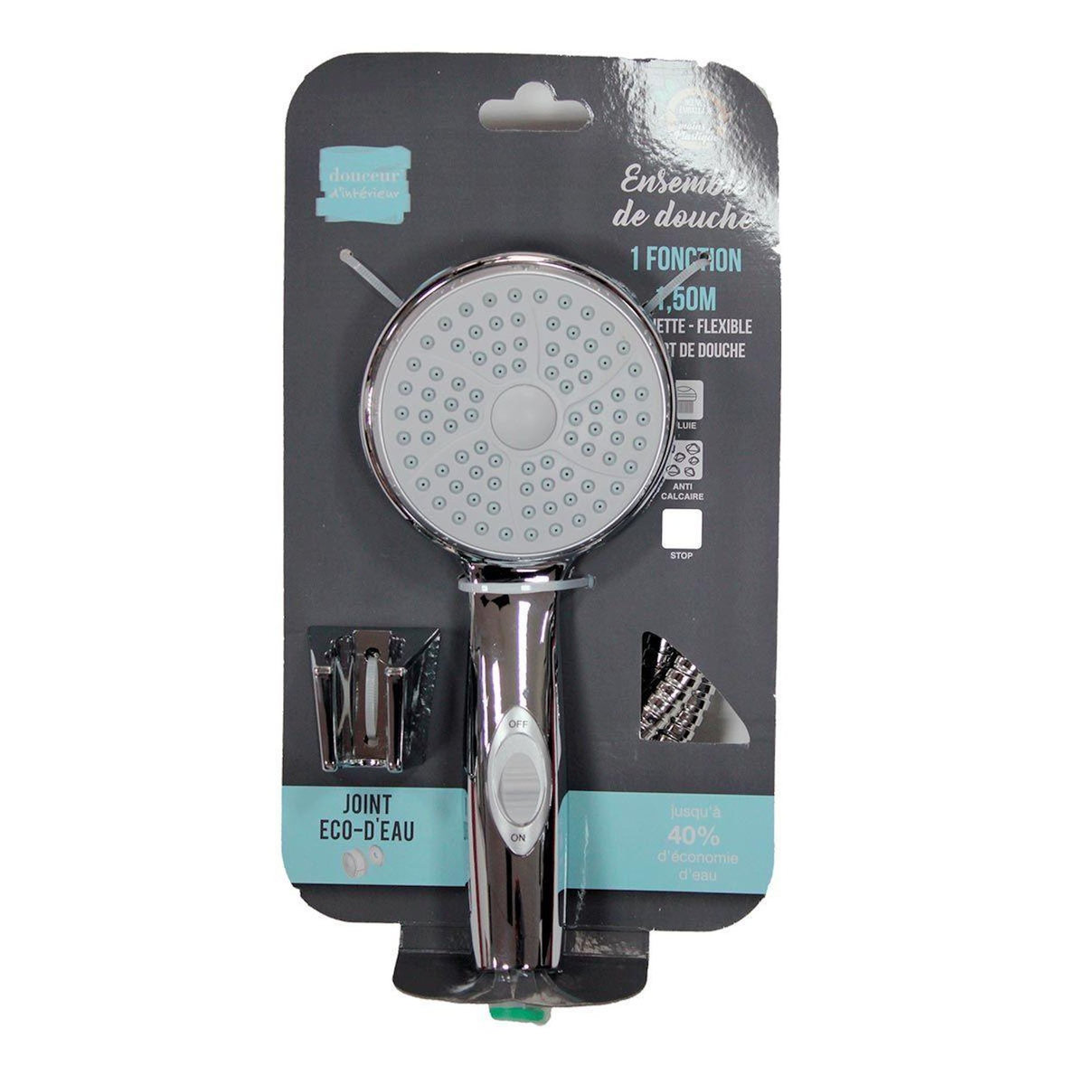 Paris Prix Ensemble de Douche  1 Fonction  1,5m Chrome