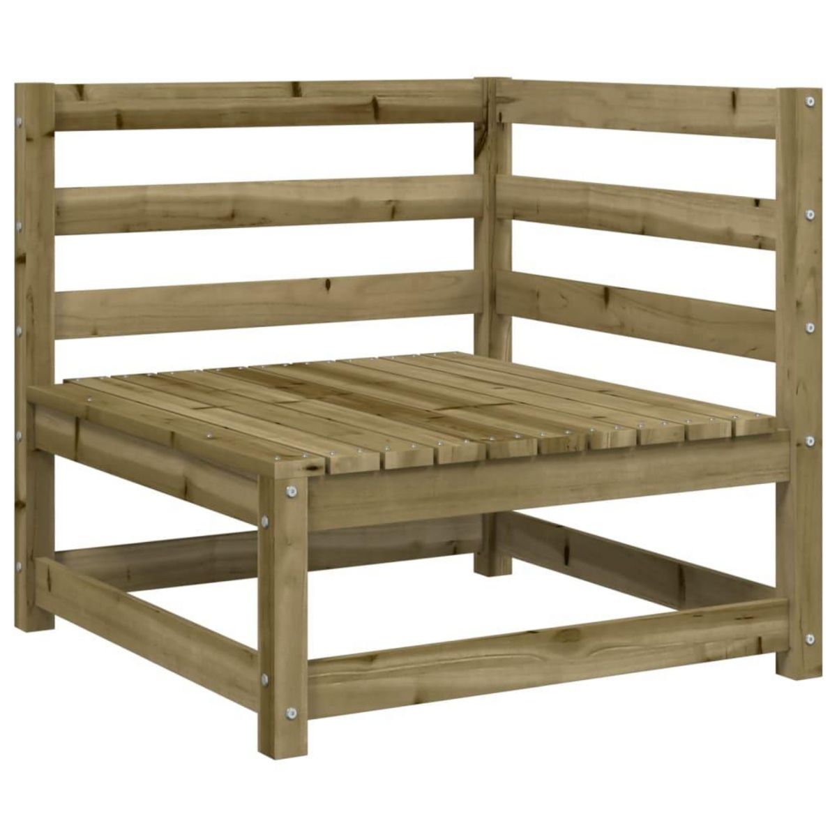 VIDAXL Canape de jardin et repose-pieds 2 places bois de pin impregne
