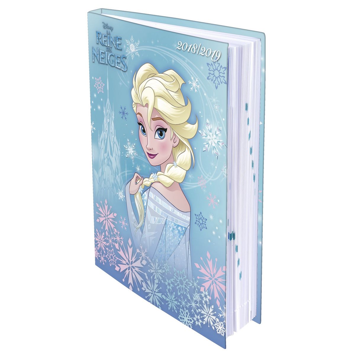Agenda scolaire journalier fille - Reine des Neiges - Elsa fond bleu 2018-2019