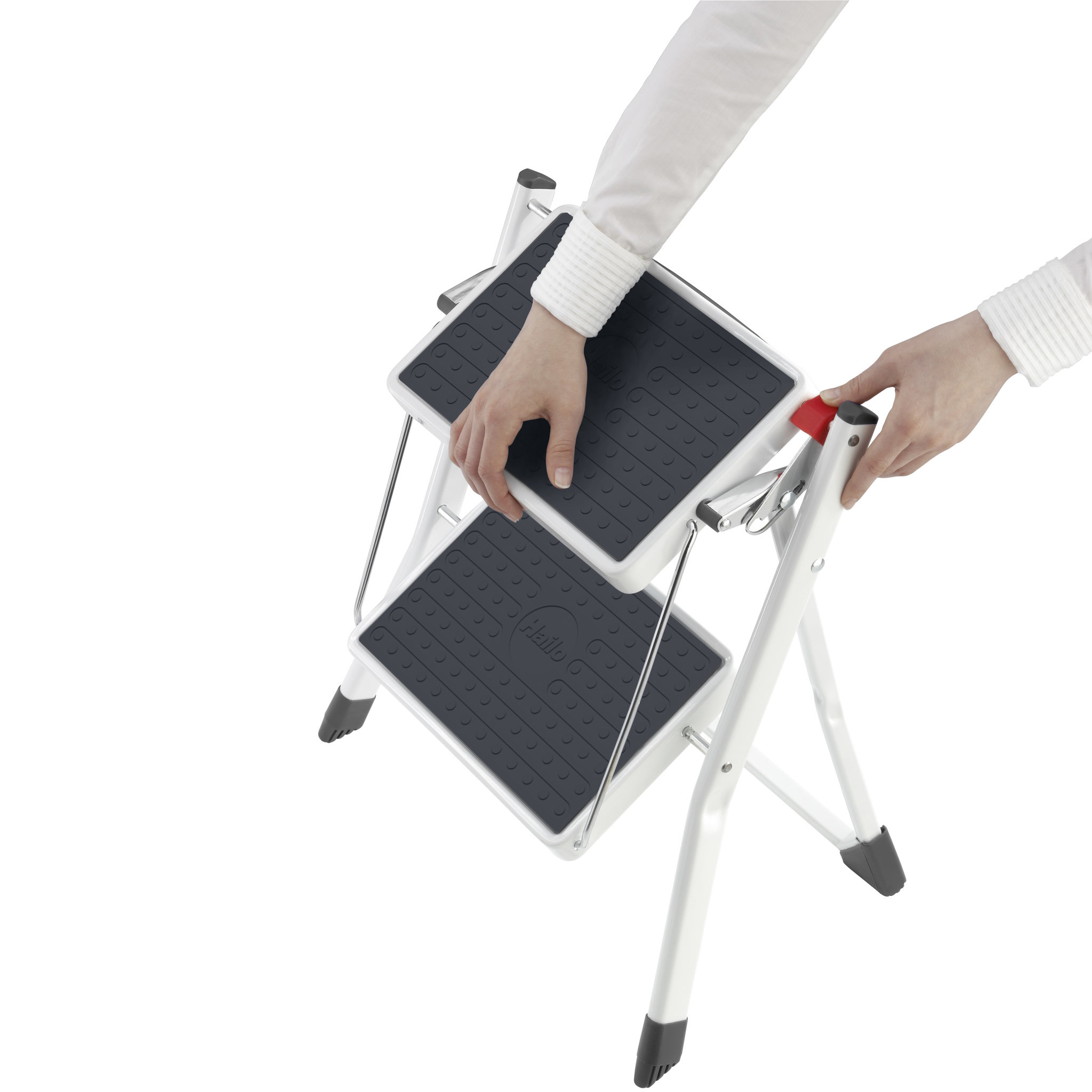Voir la diapositive 6 : HAILO Marchepied 2 marches antidérapantes pliable blanc - MINI