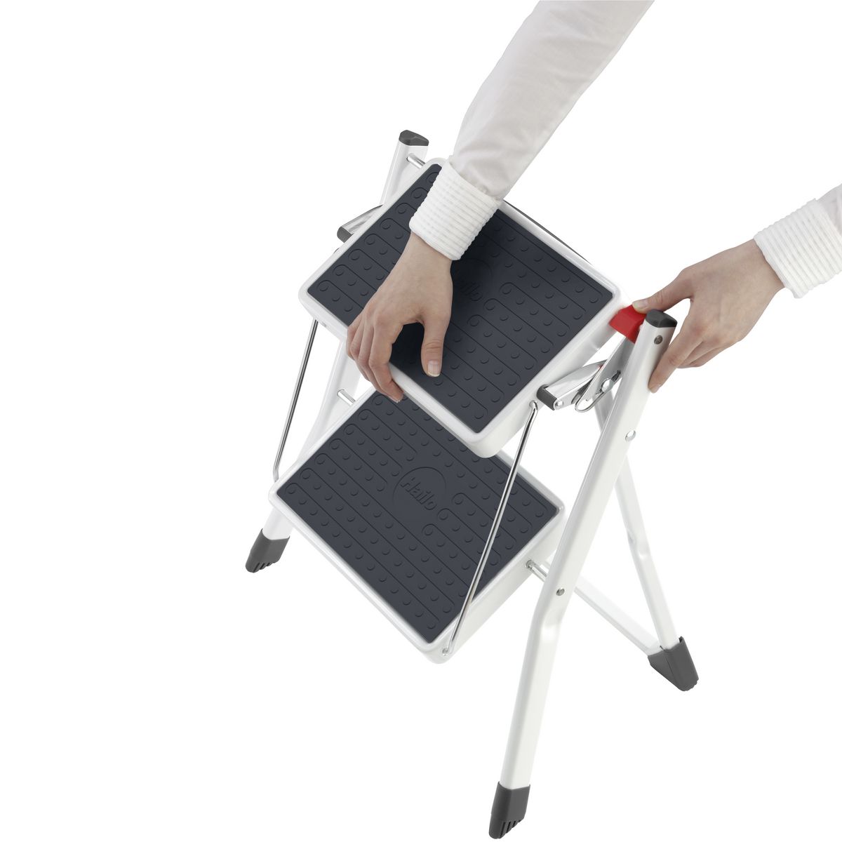 HAILO Marchepied 2 marches antidérapantes pliable blanc - MINI