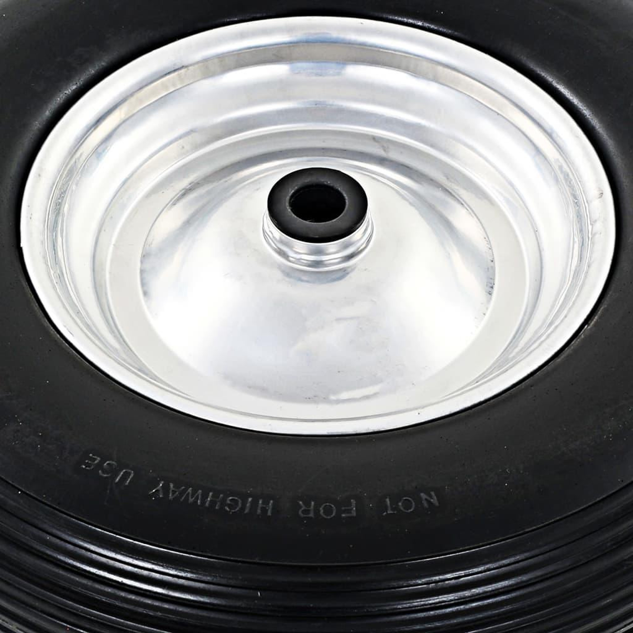 Voir la diapositive 4 : VIDAXL Roue de brouette avec axe PU solide 4.00-8 390 mm