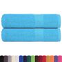 Voir la diapositive 2 : VIDAXL Essuie mains 2 pcs turquoise 50x100 cm 360 g m² 100% coton
