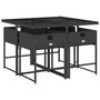 Voir la diapositive 5 : VIDAXL Ensemble a manger de jardin coussins 5pcs Noir Resine tressee
