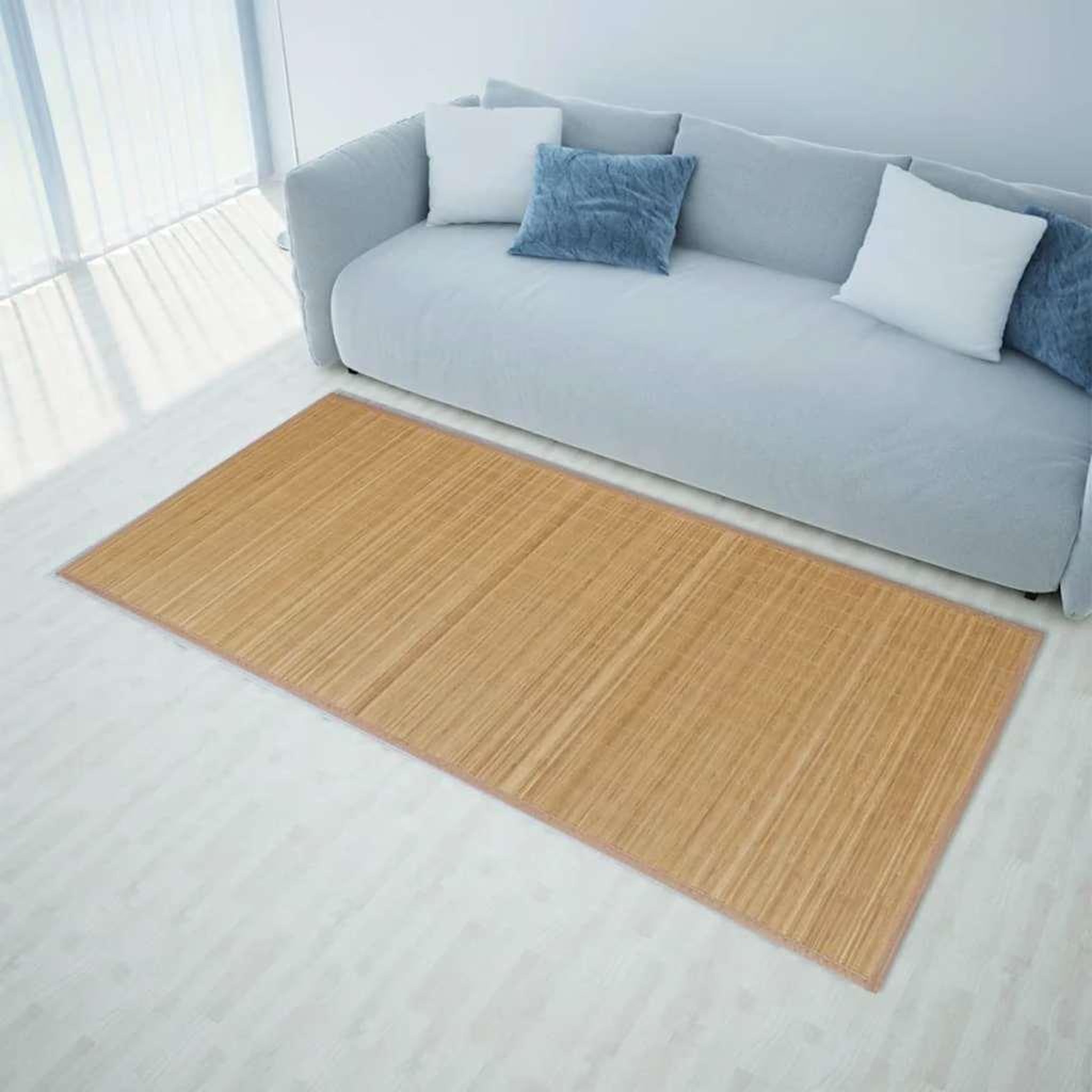 Voir la diapositive 1 : VIDAXL Tapis en bambou 100x160 cm Marron