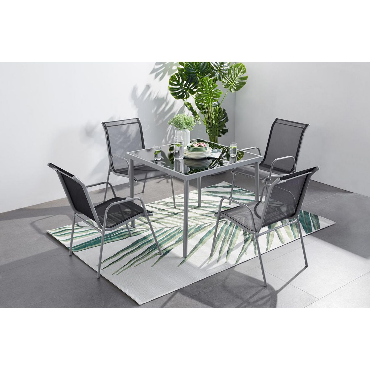 CONCEPT USINE Ensemble de jardin 4 personnes LUSIANA