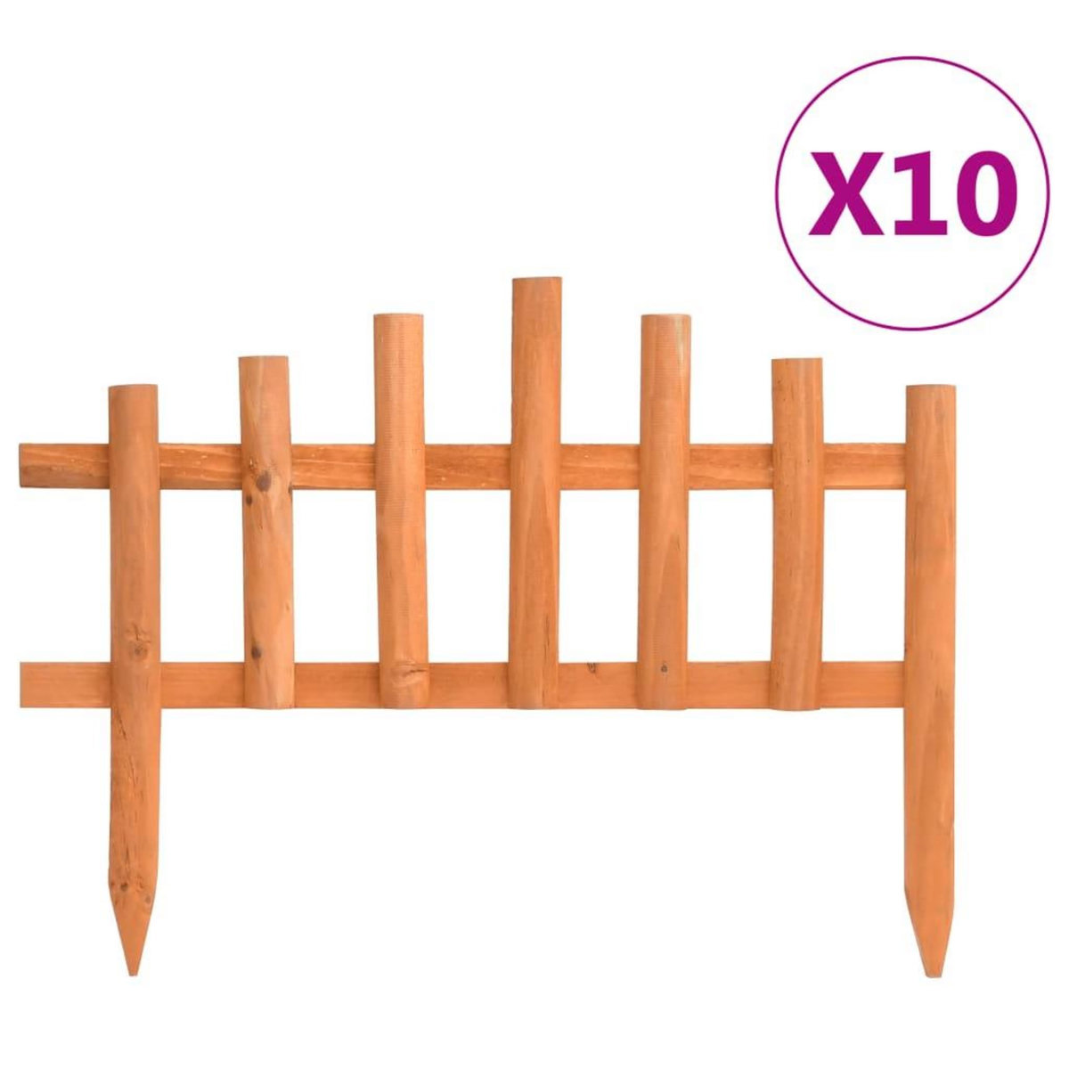 VIDAXL Bordure de jardin 10 pcs Bois de sapin 4,4 m