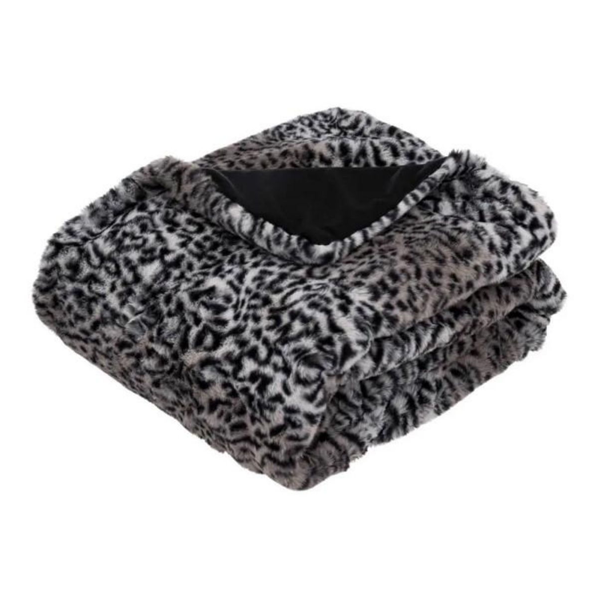 ATMOSPHERA Plaid Imitation Fourrure  Nouvelle Orléans  125x150cm Noir