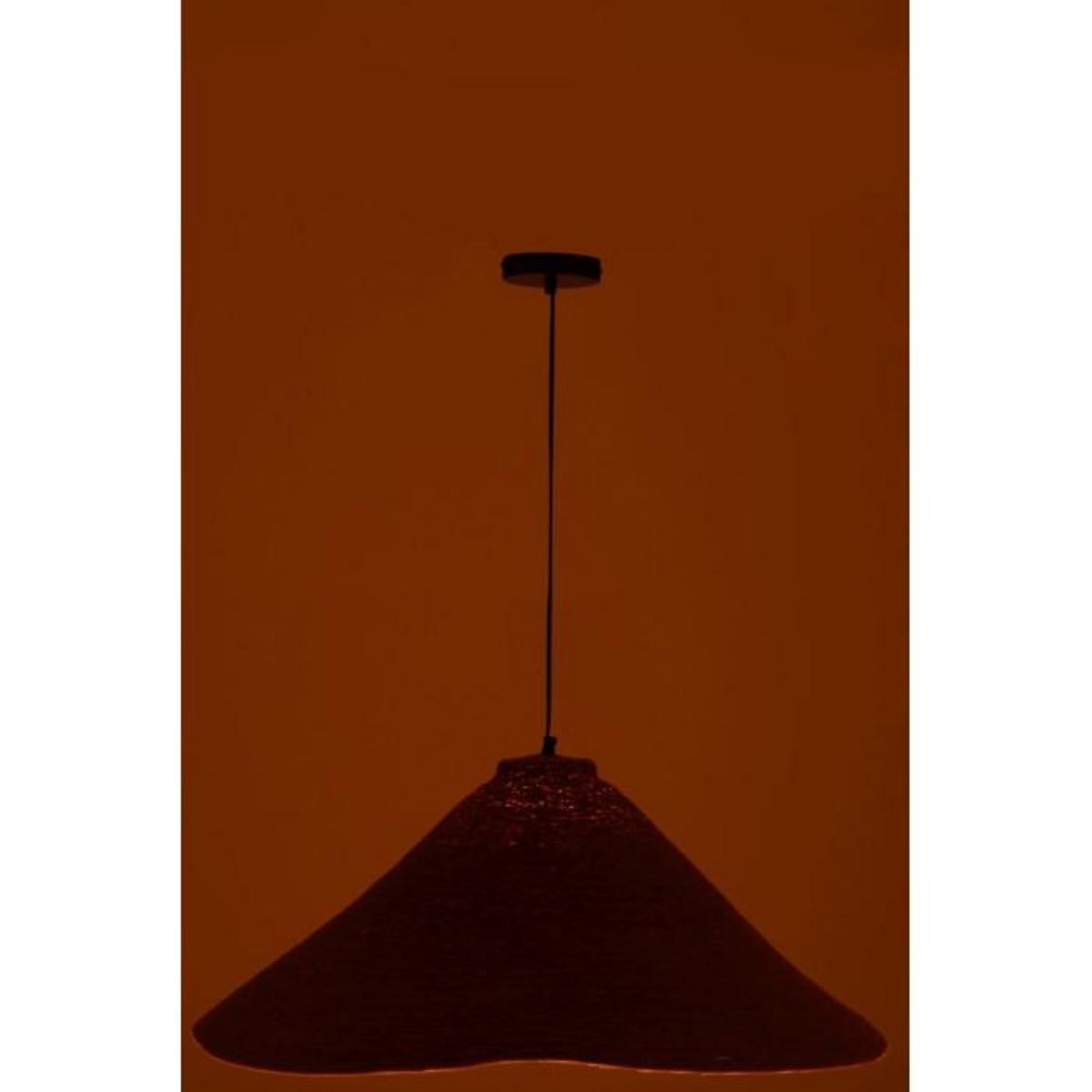 Paris Prix Lampe Suspension en Jonc de Mer  Angelique  82cm Rouille