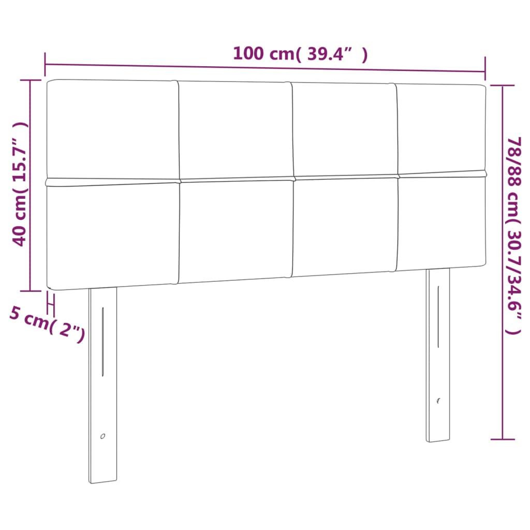 Voir la diapositive 6 : VIDAXL Tete de lit a LED Gris clair 100x5x78/88 cm Tissu