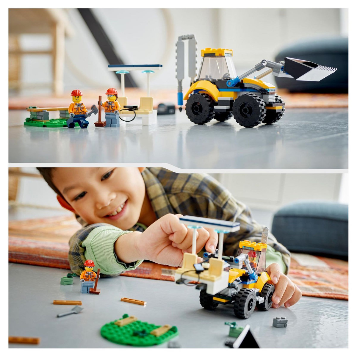 LEGO City 60385 La pelleteuse de chantier, Jouet Engin de Chantier, Jeu de Construction de Véhicules