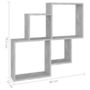 Voir la diapositive 6 : VIDAXL Etagere murale cube Gris beton 80x15x78,5 cm Bois d'ingenierie