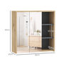 Voir la diapositive 3 : HOMCOM Armoire miroir de salle de bain - 2 portes, étagère, 3 niches - dim. 60 x 20 x 60 cm - effet bois clair naturel