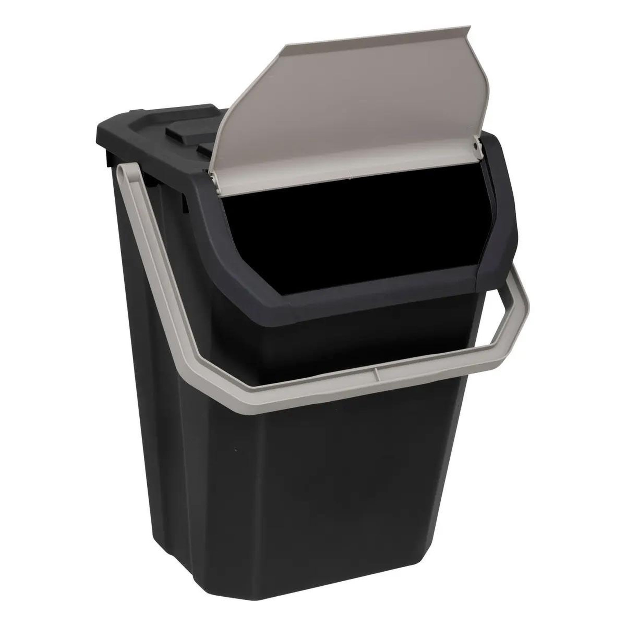 Voir la diapositive 2 : FIVE Poubelle de tri  empilable  37l noir
