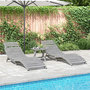 Voir la diapositive 3 : VIDAXL Chaises longues lot de 2 gris 184x55x64 cm bois massif acacia