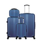 HERO HERO - Lot de 4 - Valise grand format, valise weekend, valise cabine XXS et vanity LIPARI. Coloris disponibles : Bleu, Beige, Noir, Gris