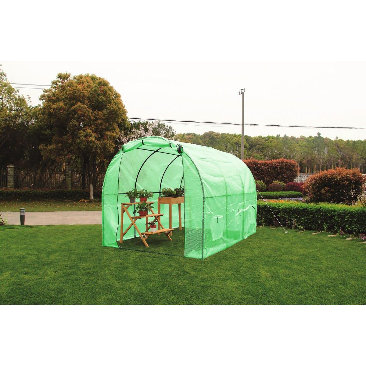 GARDENSTAR Serre tunnel 4 saisons - Vert - 6m²