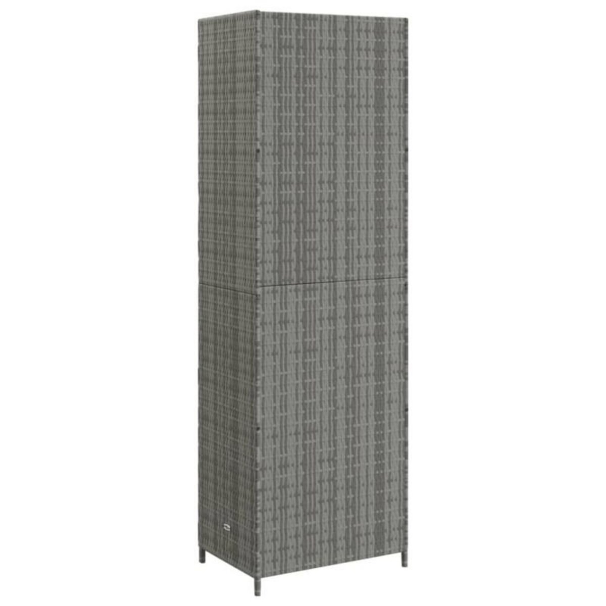VIDAXL Armoire de rangement jardin Gris 59x40x180 cm Résine tressée