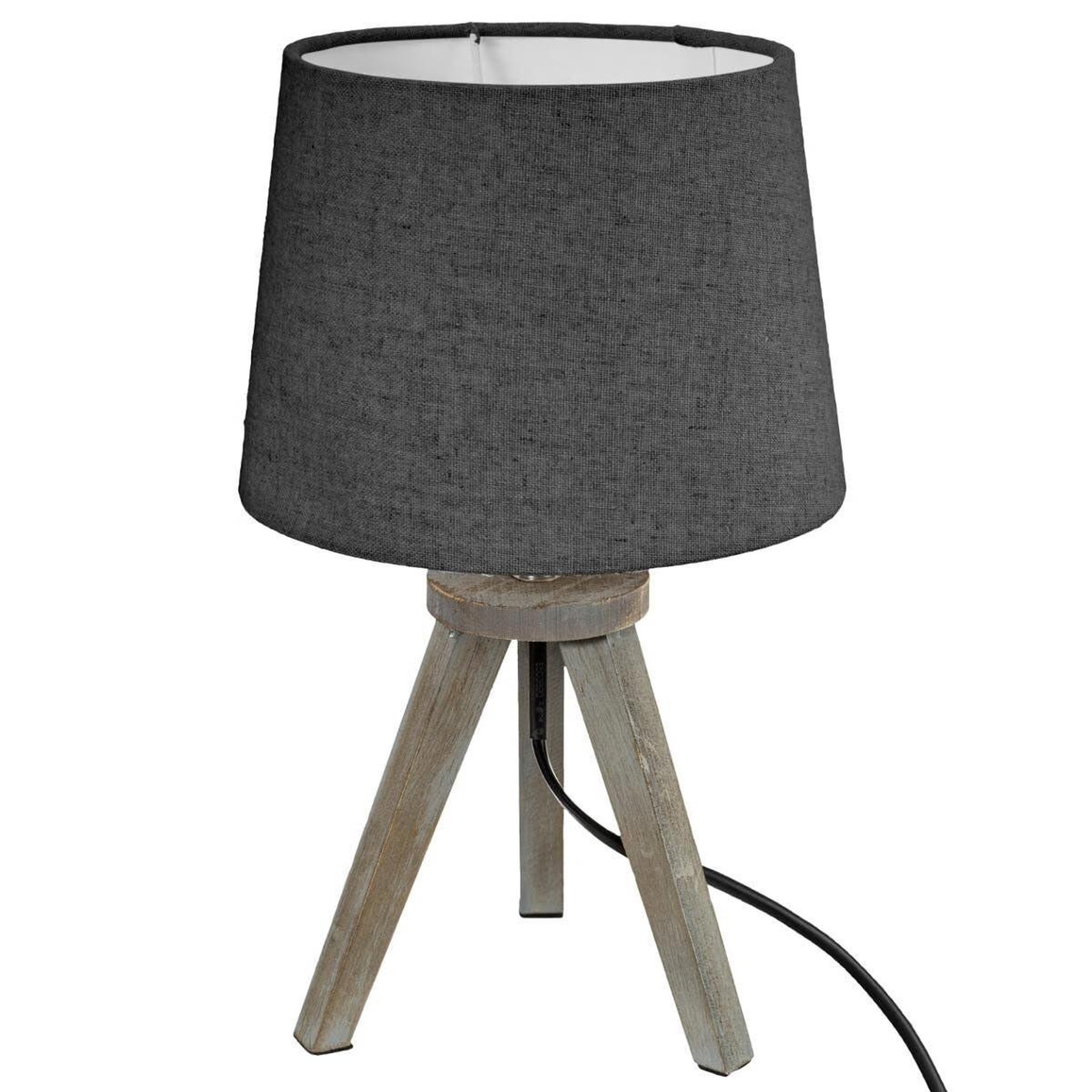 ATMOSPHERA Lampe à poser trépied en bois  alexis  31cm gris