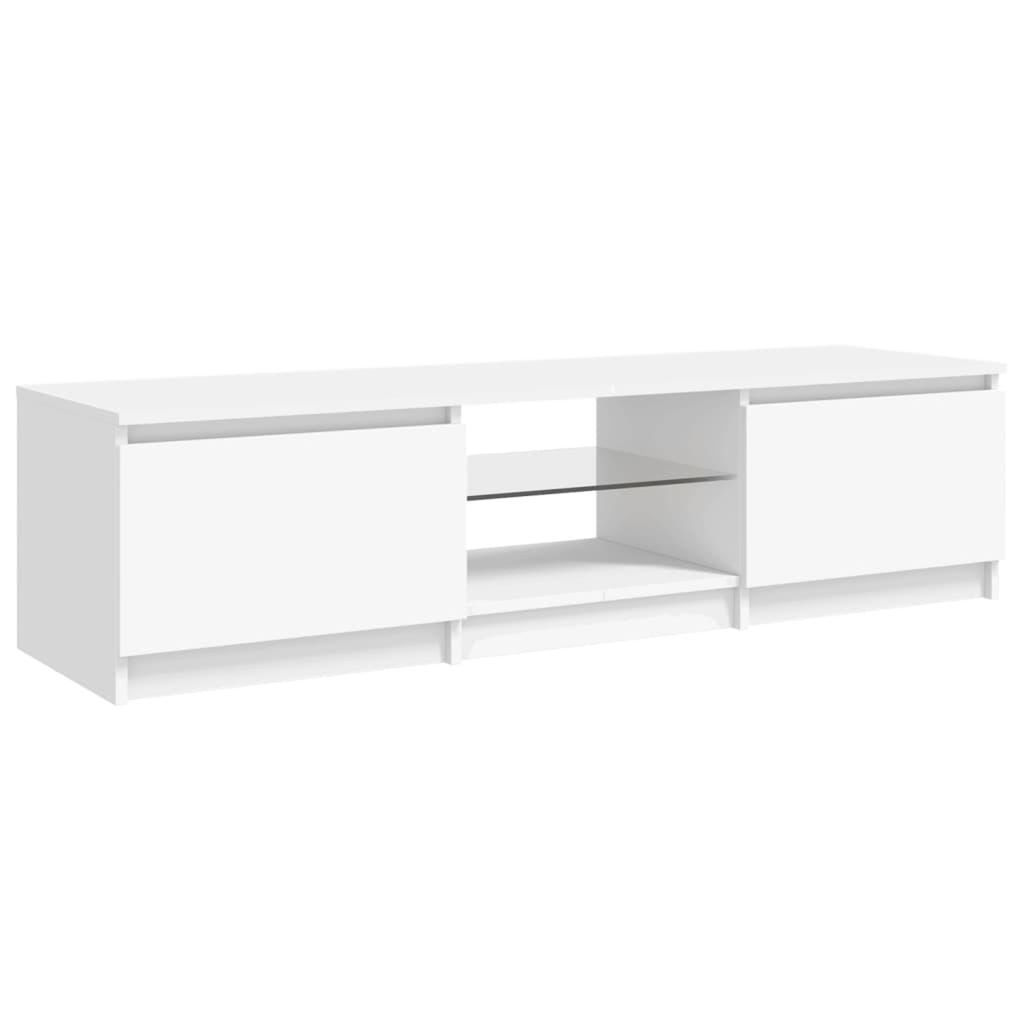 Voir la diapositive 3 : VIDAXL Meuble TV avec lumieres LED blanc 140x40x35,5 cm