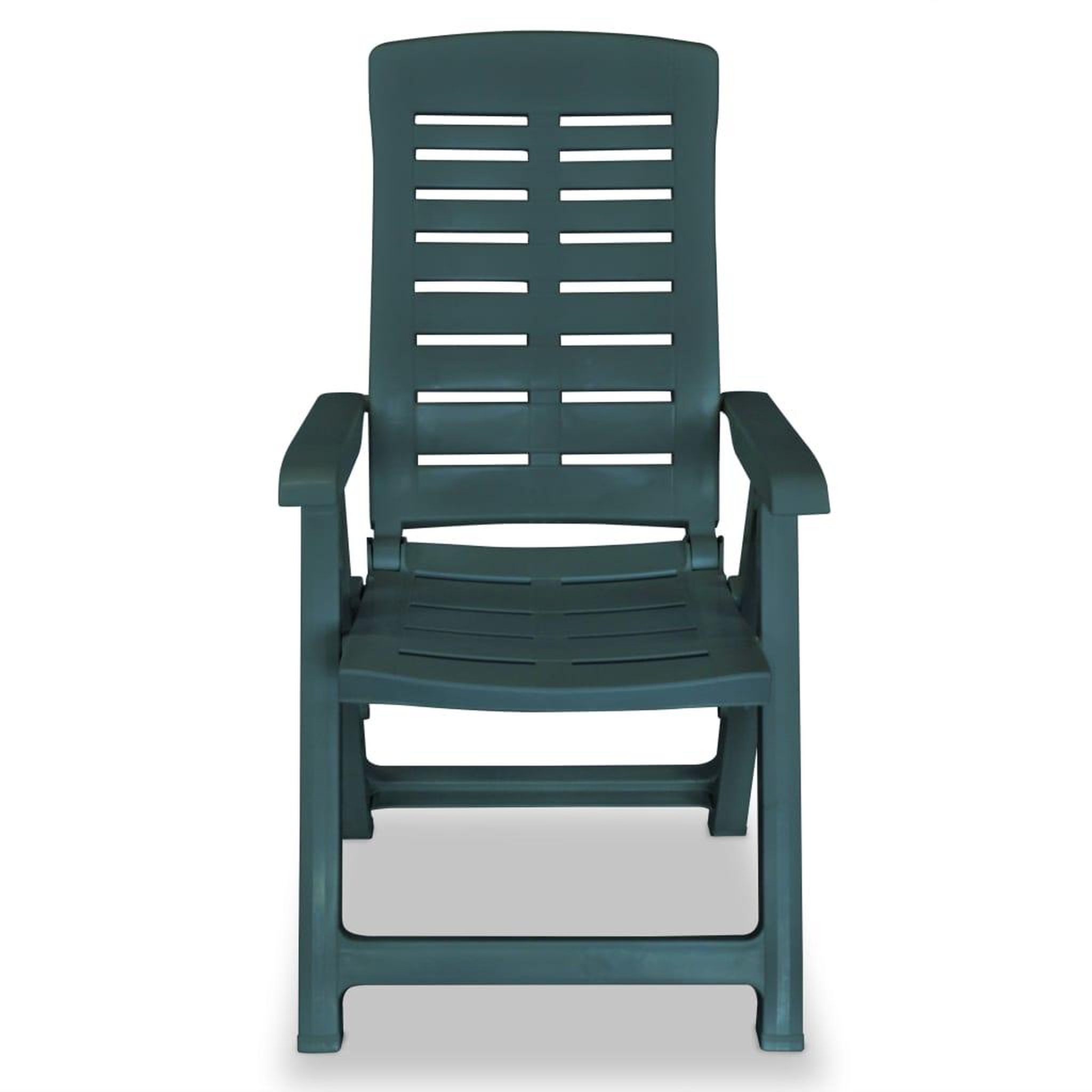 Voir la diapositive 4 : VIDAXL Chaises inclinables de jardin lot de 4 Plastique Vert