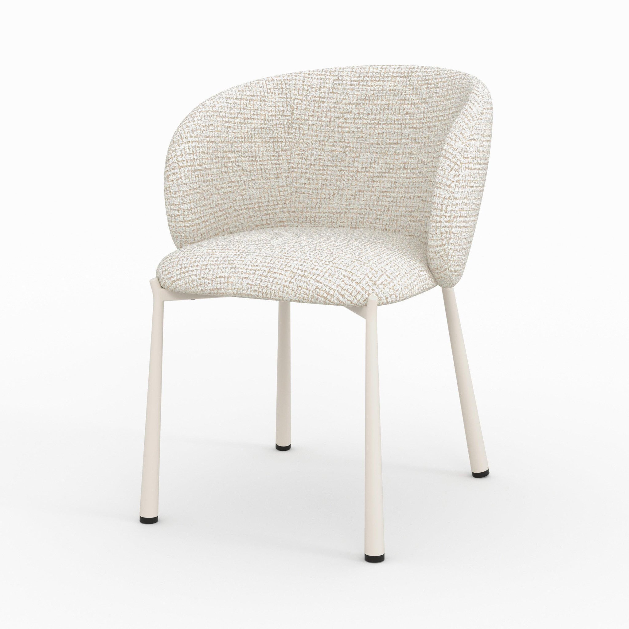 MAISON PAVANE Chaise en tissu texturé écru chiné-danaë
