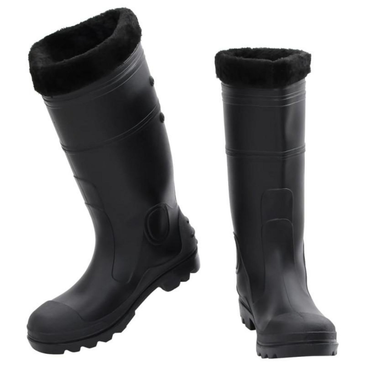 VIDAXL Bottes de pluie avec chaussettes amovibles noir taille 42 PVC