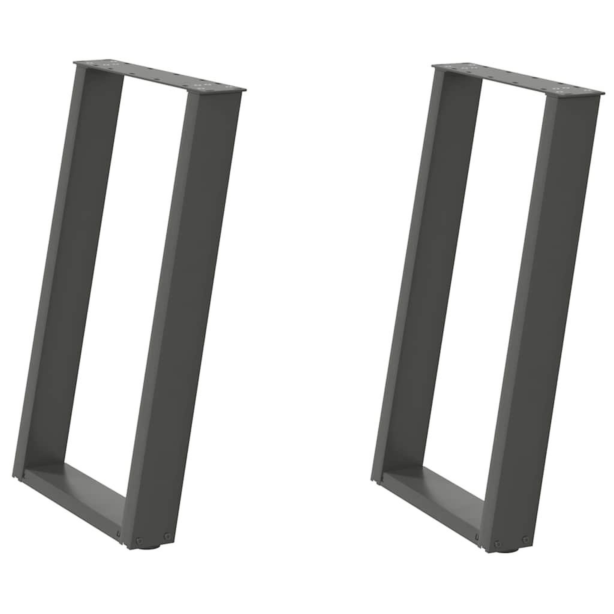 Voir la diapositive 2 : VIDAXL Pieds de table a manger forme de U 2 pcs 50x(72-73) cm acier