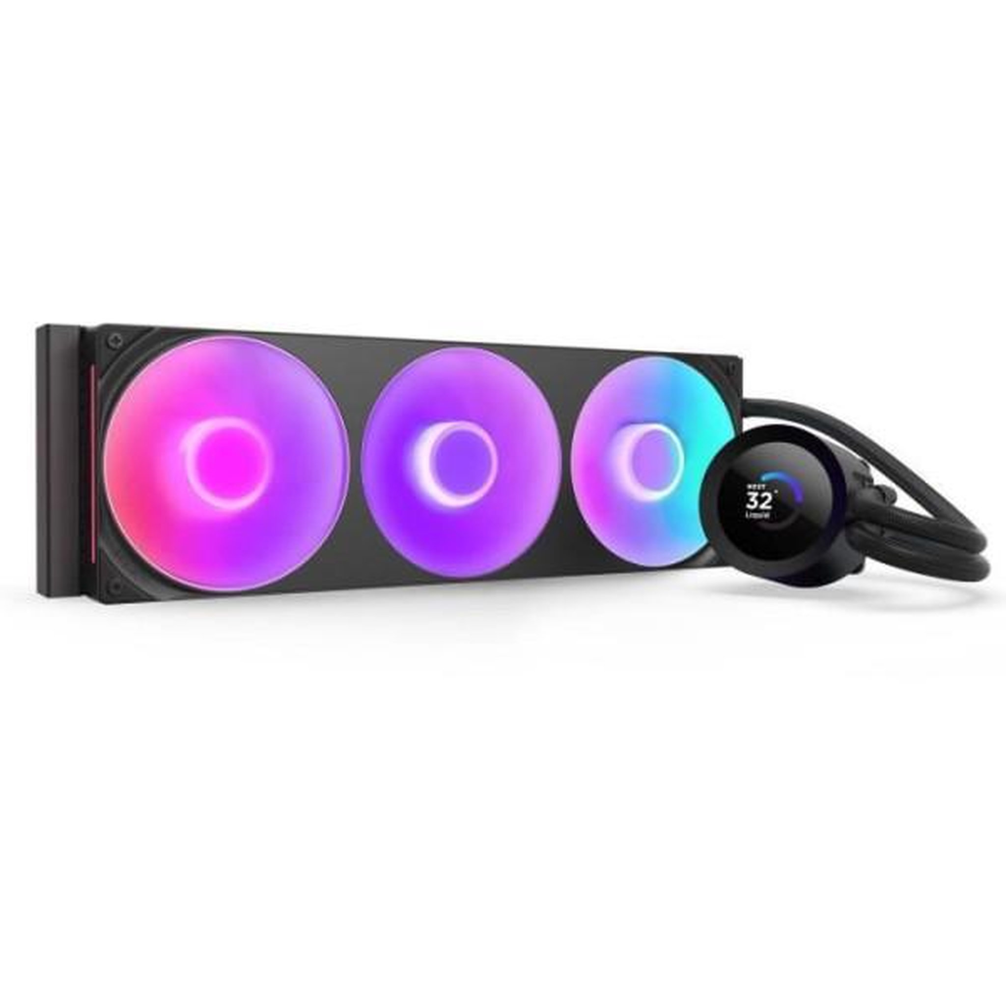 NZXT Watercooling - nzxt - rl-kr360-b2 - kraken plus 360 rgb - écran carré 1.54 personnalisable et ventilateurs rgb - noir