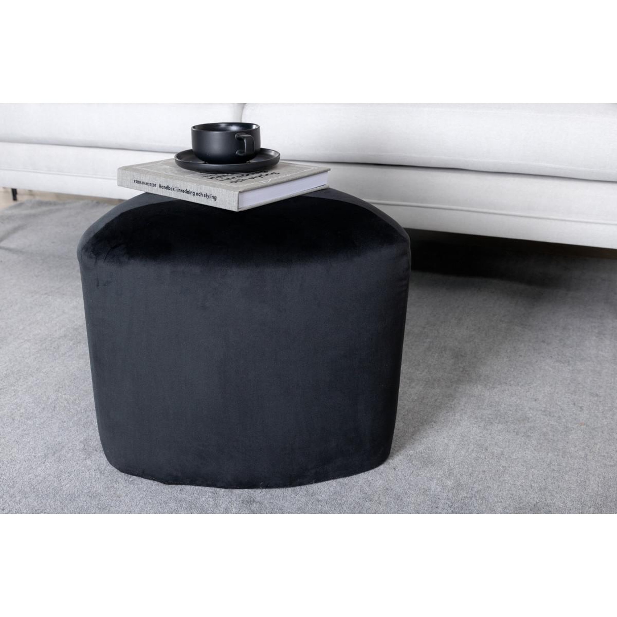 Voir la diapositive 6 : Paris Prix Pouf en velours  peg  46cm noir
