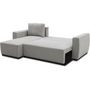 Voir la diapositive 4 : MARKET24 Canapé d'angle convertible réversible 3 a 4 places - PHARELL - Tissu souris - Coffre de rangement - L 224 x P 155 x H 85 cm