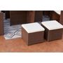 Voir la diapositive 3 : CONCEPT USINE Table et chaises 12 places encastrables résine marron-blanc MONACO