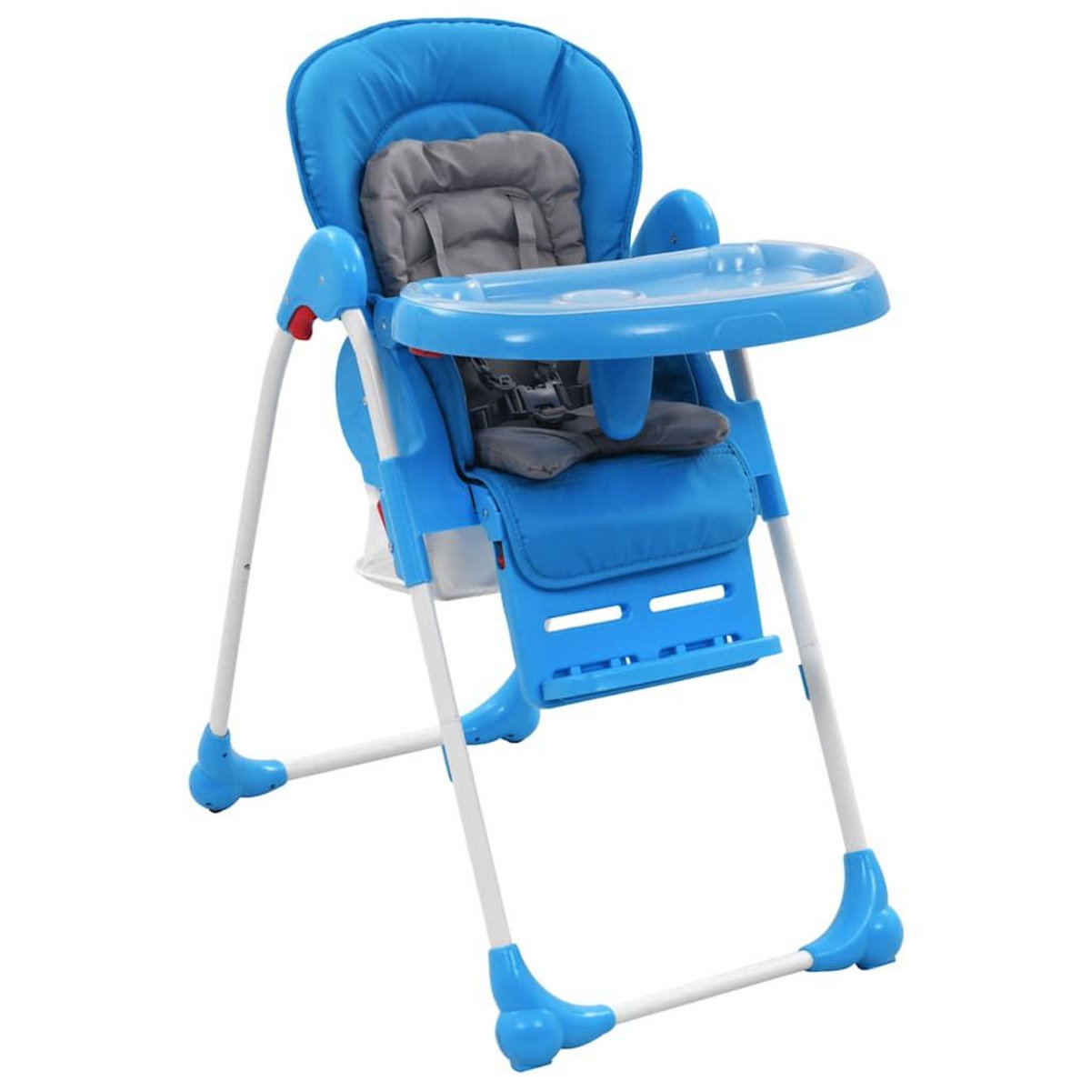 VIDAXL Chaise haute pour bebe Bleu et gris
