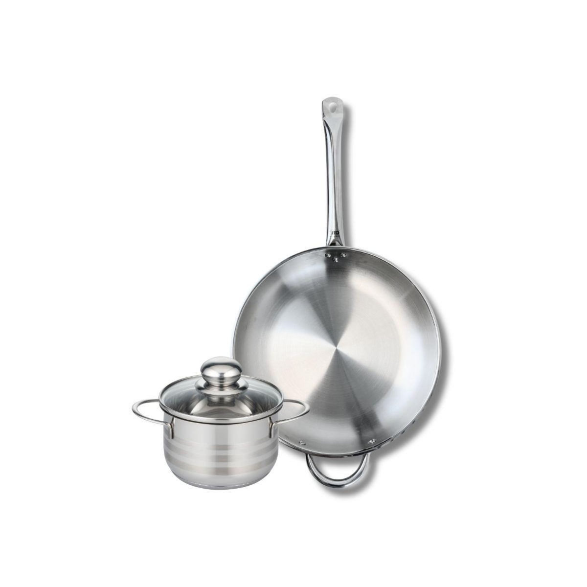 666 Barcelona Ensemble de 1 Poêle de cuisson 32 cm et 1 faitout 16 cm Elo Profi Brillant