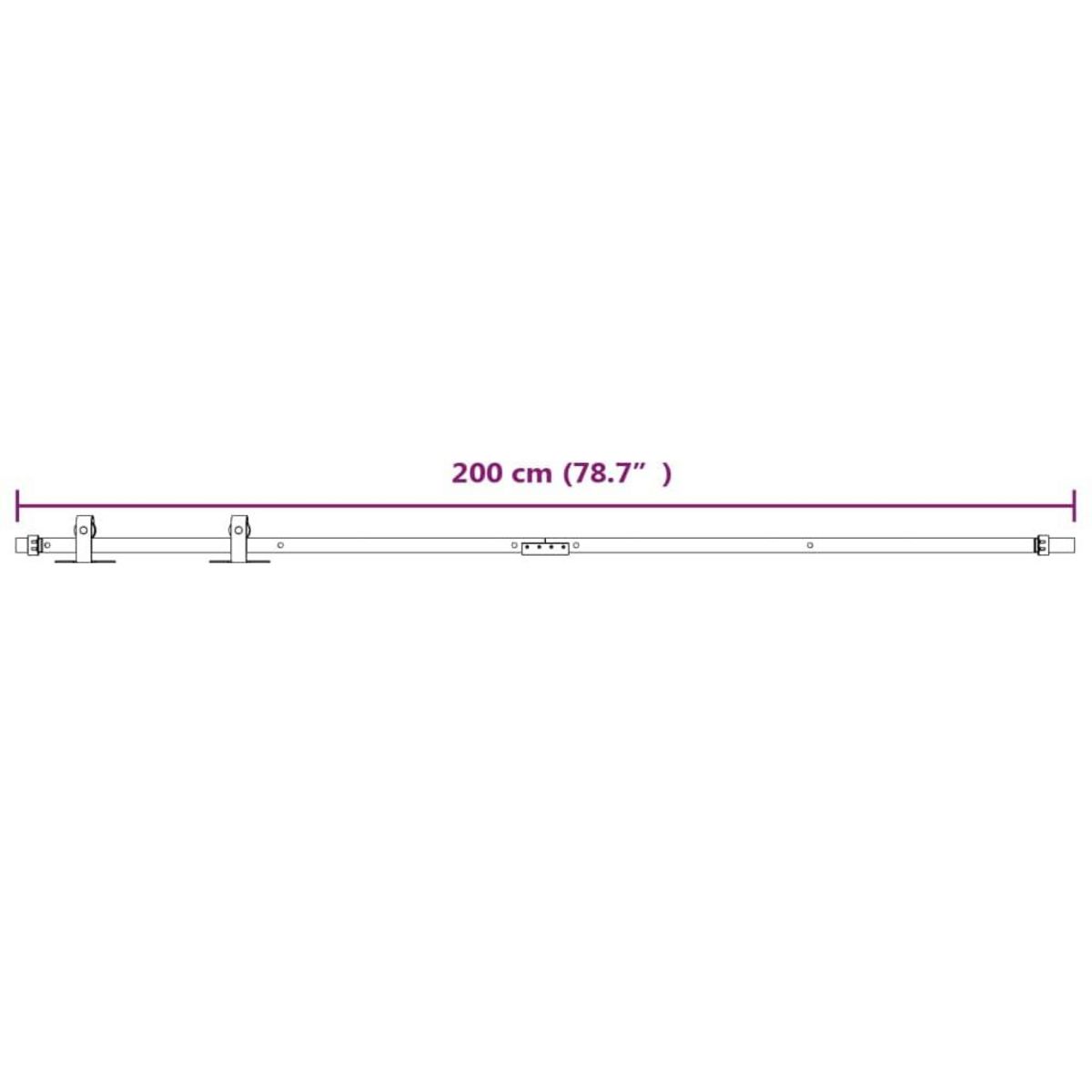 VIDAXL Kit mini de porte d'armoire coulissante Acier au carbone 200 cm