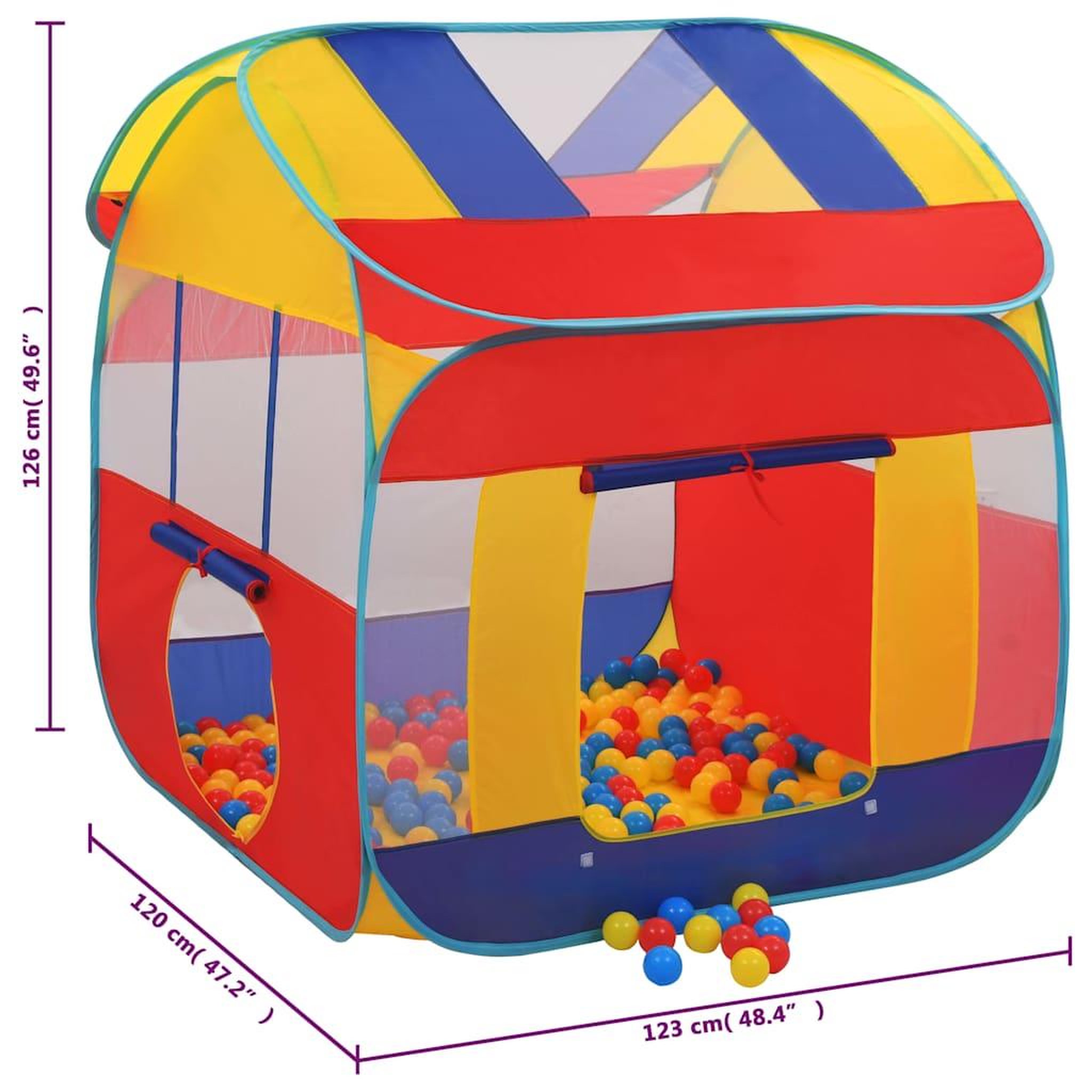 Voir la diapositive 6 : VIDAXL Tente de jeu avec 550 balles 123x120x126 cm