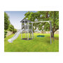 Voir la diapositive 2 : Axi House AXI Structure de jeu Beach Tower avec 1 balancoire siege nid rond Blanc Gris avec Toboggan Blanc