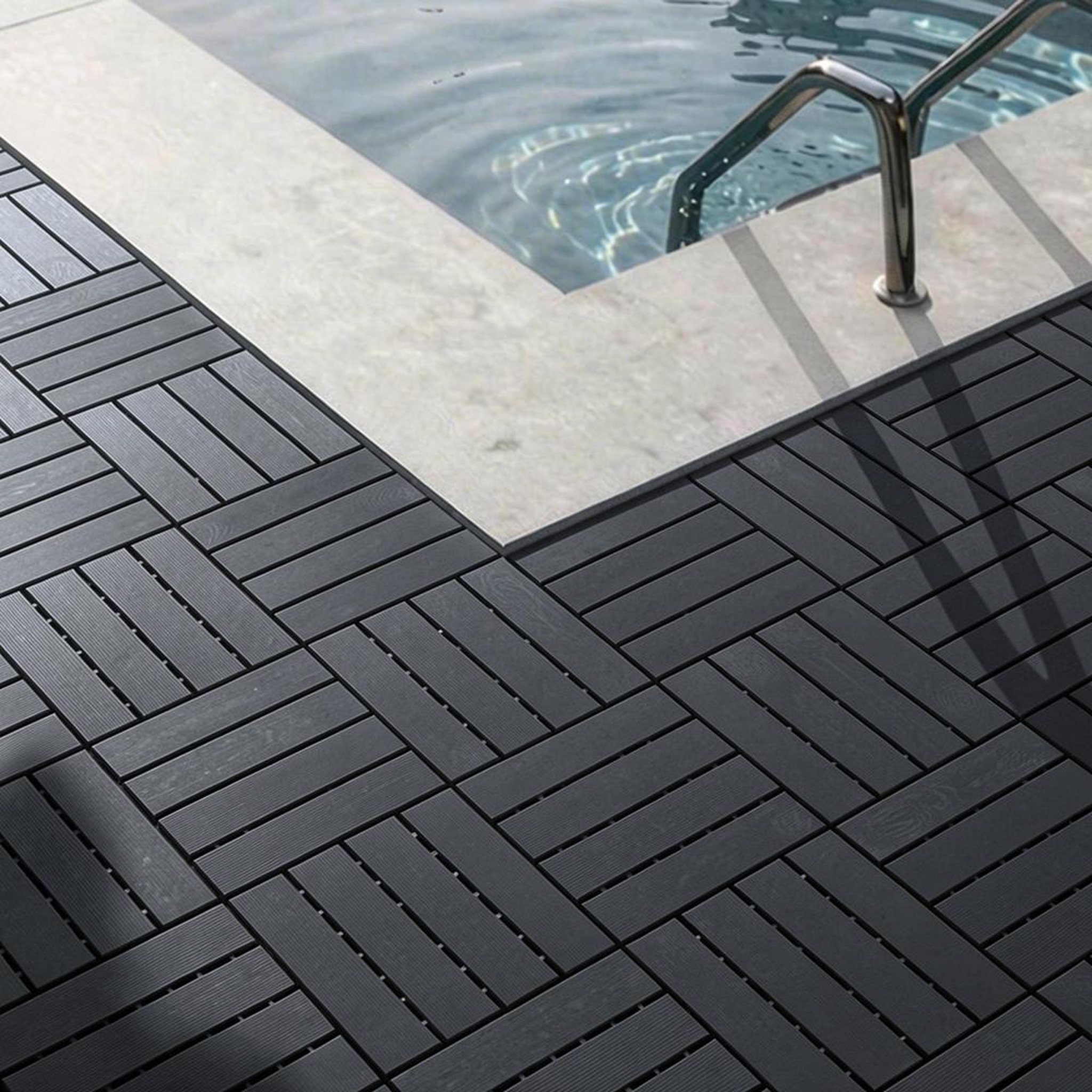Voir la diapositive 6 : SOBUY Dalle Sol Modulaire Noir 30x30x2cm SDA15-HG